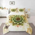 thumbnail image 1 of Watercolor Mandala Comforter Set Chic Flower Floral Bedding Set Women,Watercolor Oil Painting Down Comforter Ombre Gradient Bed Set,Mid Century Quilted Duvet, 1 of 7
