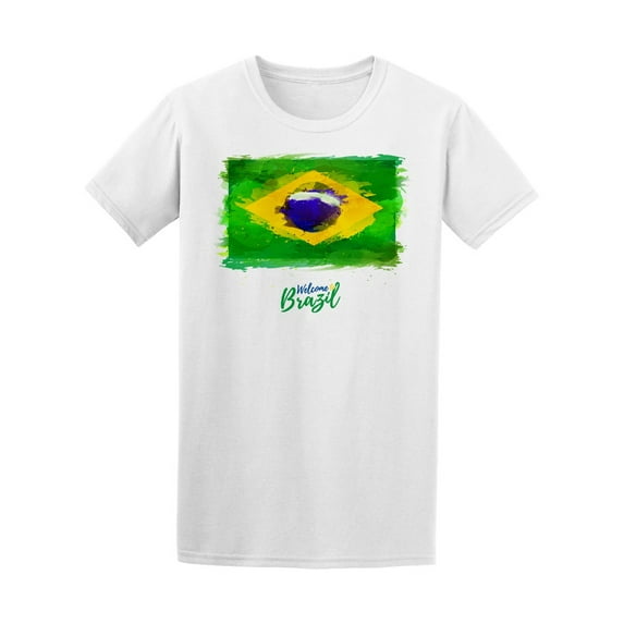 Watercolor Map Of Brazil T-Shirt Men -Image by Shutterstock, Male 4X-Large