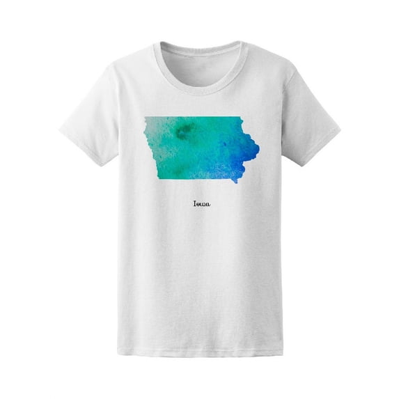 Watercolor Map Of Iowa T-Shirt Women -Image by Shutterstock, Female Large