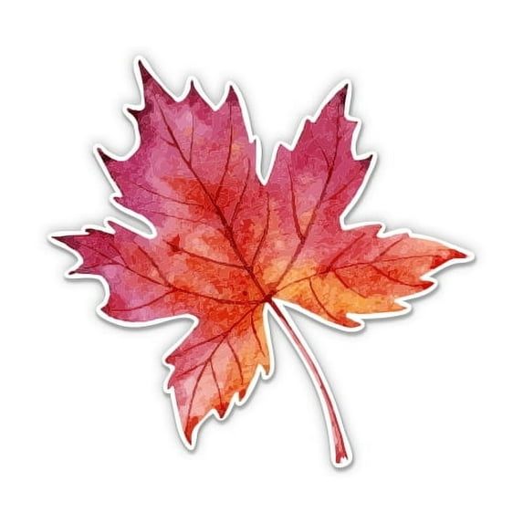 Watercolor Maple Leaf Fall - 8" Vinyl Sticker - For Car Laptop I-Pad - Waterproof Decal