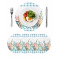 thumbnail image 1 of Watercolor Marine Life Round 13 Inch Placemats Set of 4, Ocean Corals Shells Starfish Blue Plaid HeatResistant Non Slip Place Mats for Dining Table, Wipeable Kitchen Table Mats for Housewarming, 1 of 9