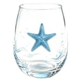 thumbnail image 1 of Watercolor Marine Life Stemless Wine Glass – Blue Ocean Tumbler for Beach Party, Nautical Home Bar & Coastal Gift, 1 of 7