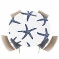 thumbnail image 1 of Watercolor Marine Starfish on White Fitted Round Tablecloths Elastic Edged Table Covers 45"-54",Seamless Blue Ocean Life Waterproof Dining Room Kitchen Table Cloth for Holiday Party Tables Decor, 1 of 8