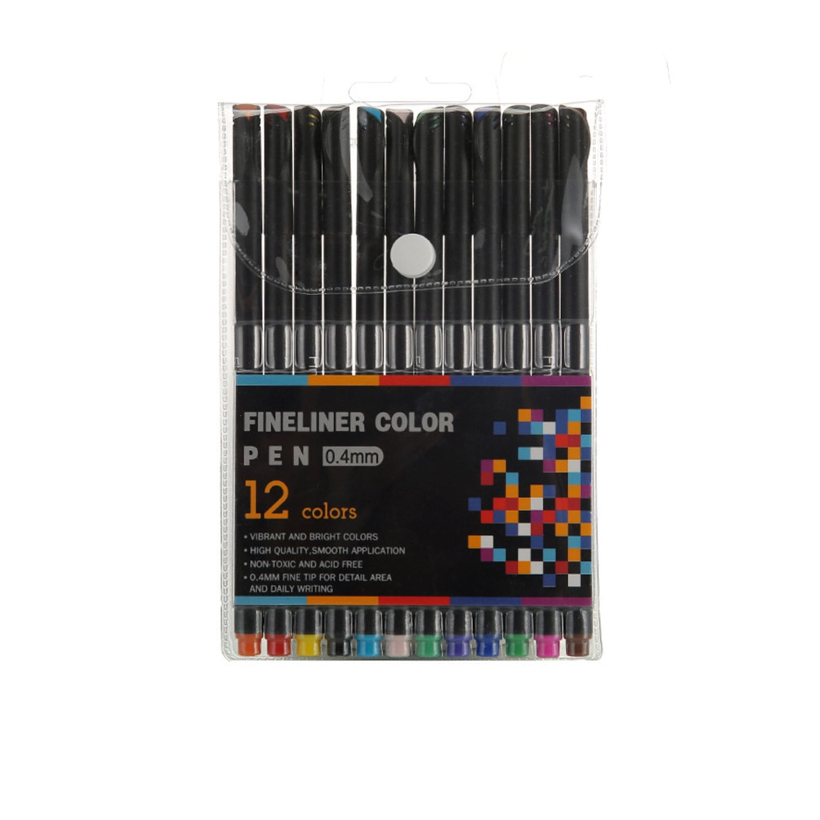 Watercolor Marker Pen Set Superfine Tip Fine Liner Drawing Pen for Journaling Planner Coloring Book Note Taking Art Supplies for Adults teen, 12 Fine Needle-Tube Colored Liner Pens