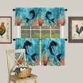 thumbnail image 1 of Watercolor Mermaid Silhouette Coral Curtain Tier and Valance Set 3 Piece, Undersea World 3-inch Rod Pocket Window Tier Curtains Valance for Kitchen Living Room, 1 of 9