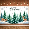 thumbnail image 1 of Watercolor Merry Christmas Banner Blue Theme Christmas Banner Reindeer Design Snowflake Decor Holiday Banner for Christmas Party Indoor Decoration Holiday Celebration, 1 of 9