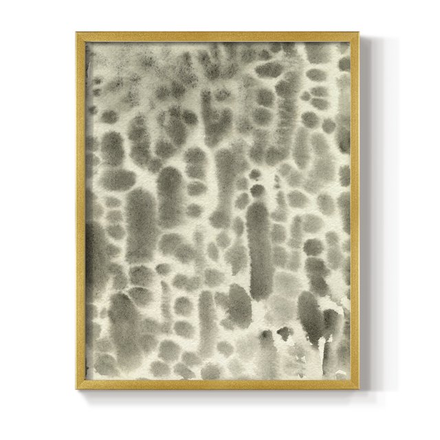 Watercolor Metric I Framed Print in Gold Solid Wood 11 x 14 Framed