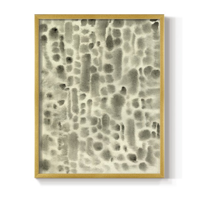 Watercolor Metric II Framed Print in Gold Solid Wood 22 x 28 Framed