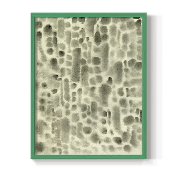 Watercolor Metric II Framed Print in Green Solid Wood 8 x 10 Framed Print
