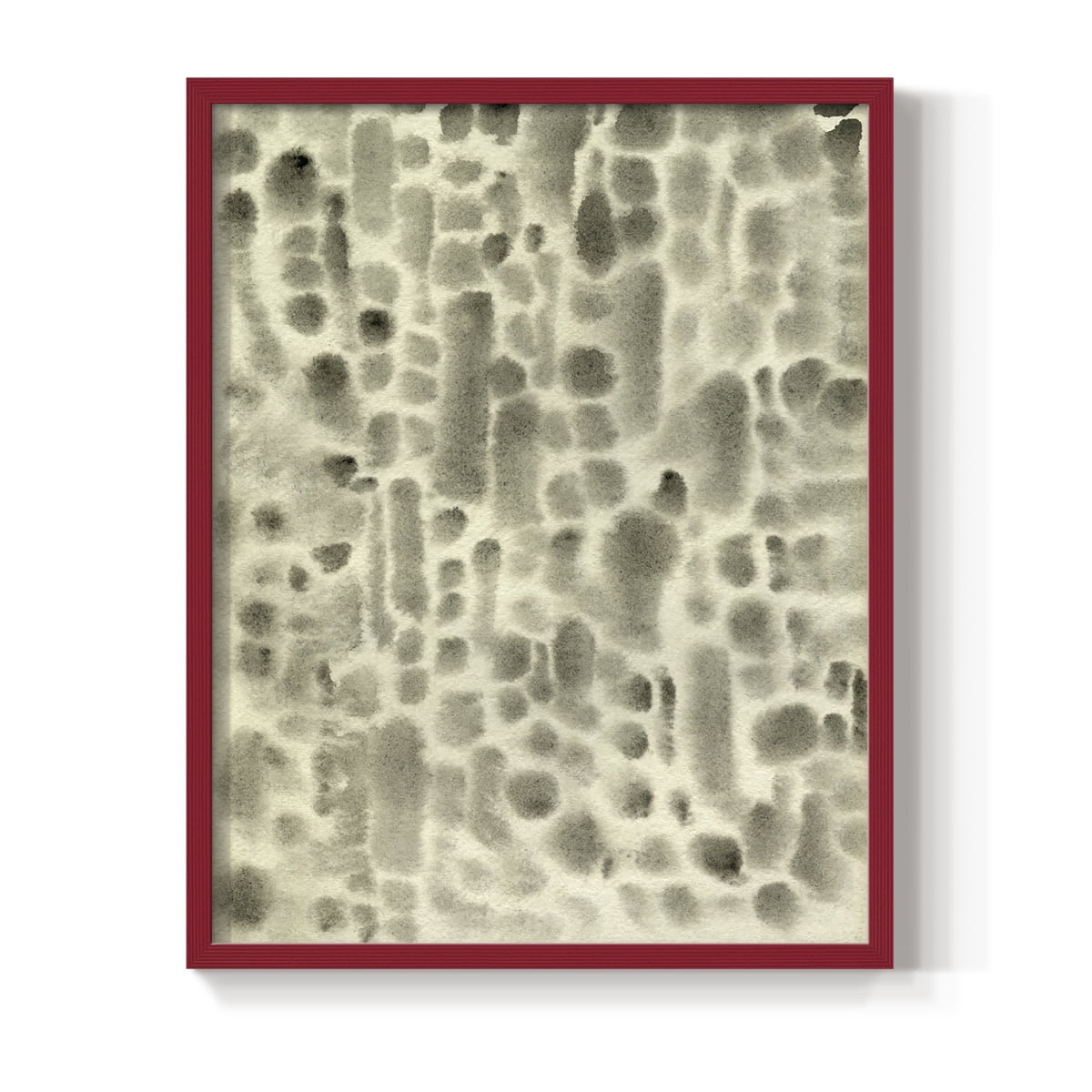 Watercolor Metric II Framed Print in Red Solid Wood 11 x 14 Framed Print