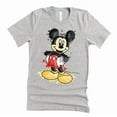 thumbnail image 1 of Watercolor Mickey Minnie Mouse Graphic Design Casual Short Sleeve Unisex Shirt (Mickey-Gray-2X Large), 1 of 6
