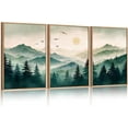thumbnail image 1 of Watercolor Misty Forest d Canvas Wall Art Set, Foggy Mountain Wall Decor, Misty Pine Tree Wall Painting, Large Nature Landscape Art Prints for Living Room, Bedroom, Office - 24"X36"X3, 1 of 7