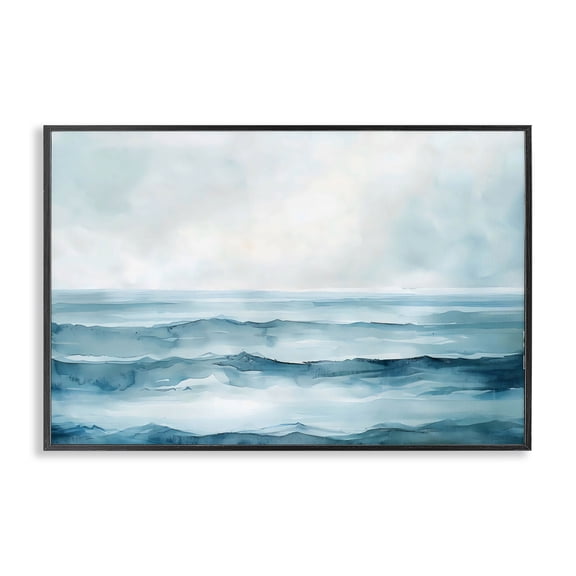 Stupell Industries Watercolor Moody Waves Black Framed Giclee Art, design by LSR Design Studio, 20 x 30
