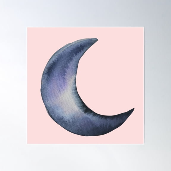 Watercolor Moon Poster Wall Art, Modern Wall Decor, 30x30 UNFRAMED