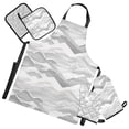 thumbnail image 1 of Watercolor Mountain Ridge 5 Pcs Kitchen Set Heat Resistant Oven Mitts and Non-Slip Pot Holders with Adjustable Cooking Apron, 1 of 6