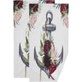 thumbnail image 1 of Watercolor Nautical Anchor Hand Towels 2 PCS, Marine Floral Kitchen Towel Ultra Soft and Highly Absorbent,Decorative Fingertip Face Towel for Bathroom Hotel, 28.3"x14.4", 1 of 4