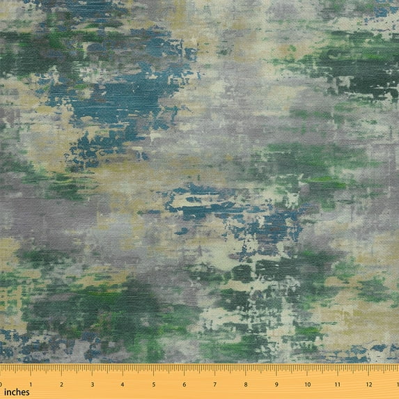 Watercolor Navy Teal Fabric by the Yard,Modern Abstract Upholstery Fabric for Chairs,Ombre Gradient Quilting Fabric,Contemporary Aesthetic DIY Decorative Fabric (Navy Teal,3 Yards)