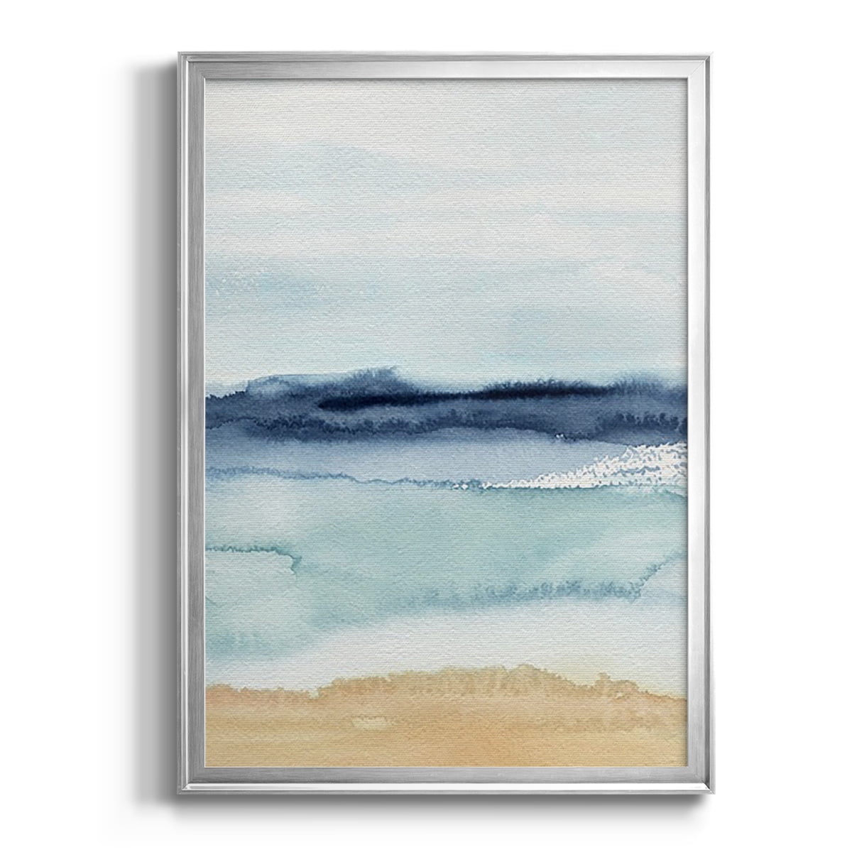 Silver Framed Watercolor Ocean Horizon II Print