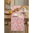 thumbnail image 1 of Watercolor Ocean Orange Coral on White Table Runner 13x70in Non-Slip Cotton Linen Table Runners, Summer Botanical Dresser Scarves TableRunner for Dinner Kitchen Dining Wedding Party, 1 of 9