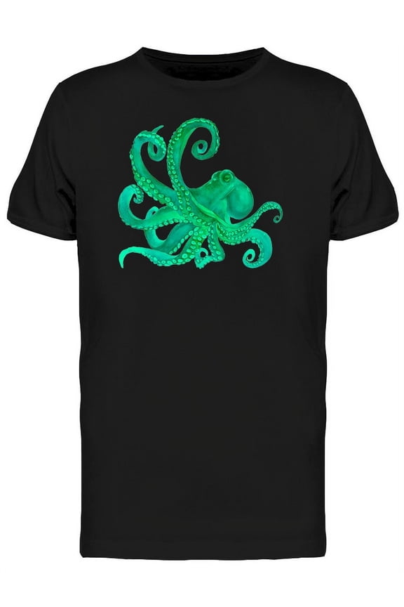 Watercolor Octopus Sea Poulpe T-Shirt Men -Image by Shutterstock, Male Large