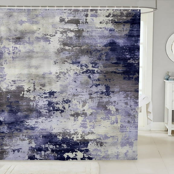 Watercolor Ombre Shower Curtain,Modern Abstract Bathroom Shower Curtain,Lavender Grey Tie Dye Batik Waterproof Bathroom Curtains,Gradient Grunge Bath Curtain (Lavender Grey,72"Wx72"L)