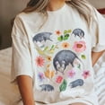 thumbnail image 1 of Watercolor Opossum & Floral Graphic Tee, 1 of 2