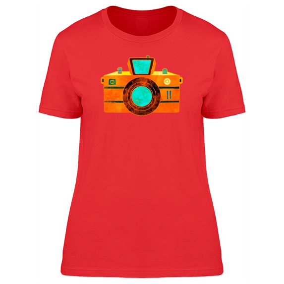 Watercolor Orange Camera T-Shirt Women -Image by Shutterstock, Female Large