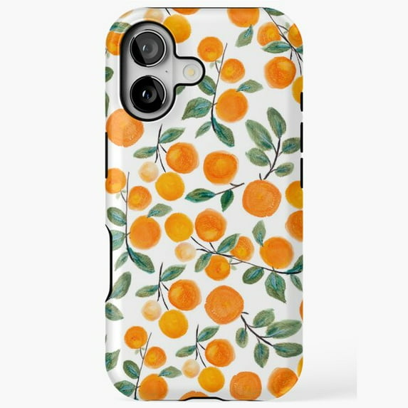Watercolor Orange Citrus Botanical Fruit Pattern Case for iPhone 17 16 15 14 13 12 11 Pro Max