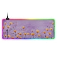 thumbnail image 1 of Watercolor Orange Flowers RGB Gaming Mouse Pad Large Keyboard Mat Rubber Base 13 Light Modes, 1 of 6
