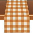 thumbnail image 1 of Watercolor Orange White Buffalo Check Plaid Table Runner Gingham Tablecloth Farmhouse Spring Summer Fall Home Kitchen Table Decorations-13×90'''', 1 of 6