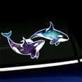 thumbnail image 1 of Watercolor Orcas - Killer Whales Vinyl Sticker, 1 of 1