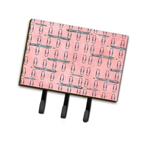Watercolor Organized Paper Clips Pink Leash or Key Holder