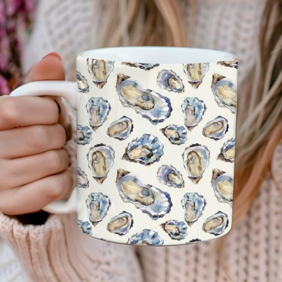 Watercolor Oter Prineramic Mug, Nautil Theme Gifting Ideas, Coastal Beach Home Dr, Blue Oter Coffee Mug Beach Home Accent.