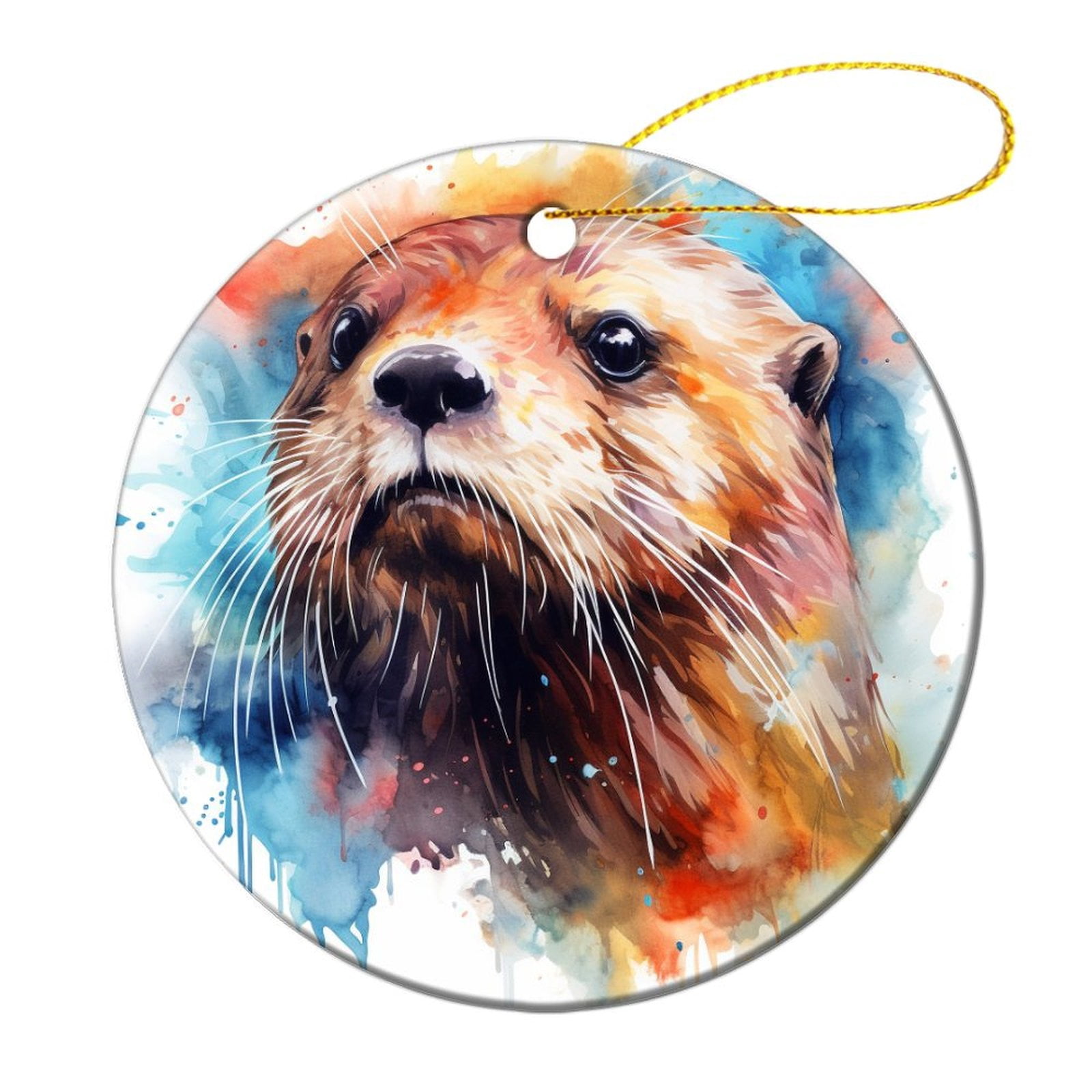 Watercolor Otter Animal Ceramics Ornaments Sea Otters Gift 2024 ...