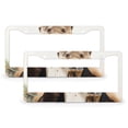thumbnail image 1 of Watercolor Otter Animal Have Lunch License Plate Frame 2 Pcs Set Sea Otters Gift Auto Decorative Frames Cars Protector Cover Holder for Men/Women 2 Round Holes Aluminum License Plate Cover, 1 of 6