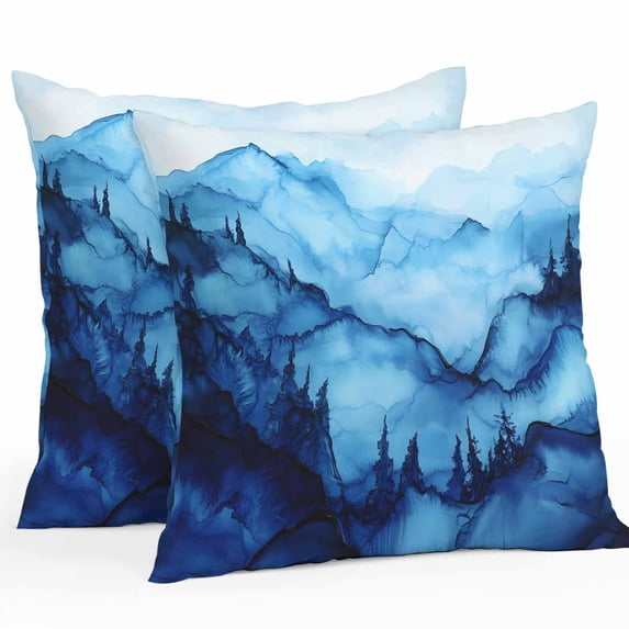 Watercolor Outdoor Pillow Covers Pack of 2 Splicing Mystery Decoration Waterproof Throw Pillow Covers Decorative Cushion Cases for Patio Garden Tent Balcony Couch 26x26 inch