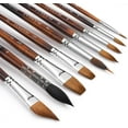 thumbnail image 1 of Watercolor Paint Brushes,9pcs Fuumuui Professional Sable Brushes & Natural Sable Mop Brush Set with Extended Needle,Round Point,Flat,Dagger,Quill Wash for Watercolor Gouache Inks, 1 of 6