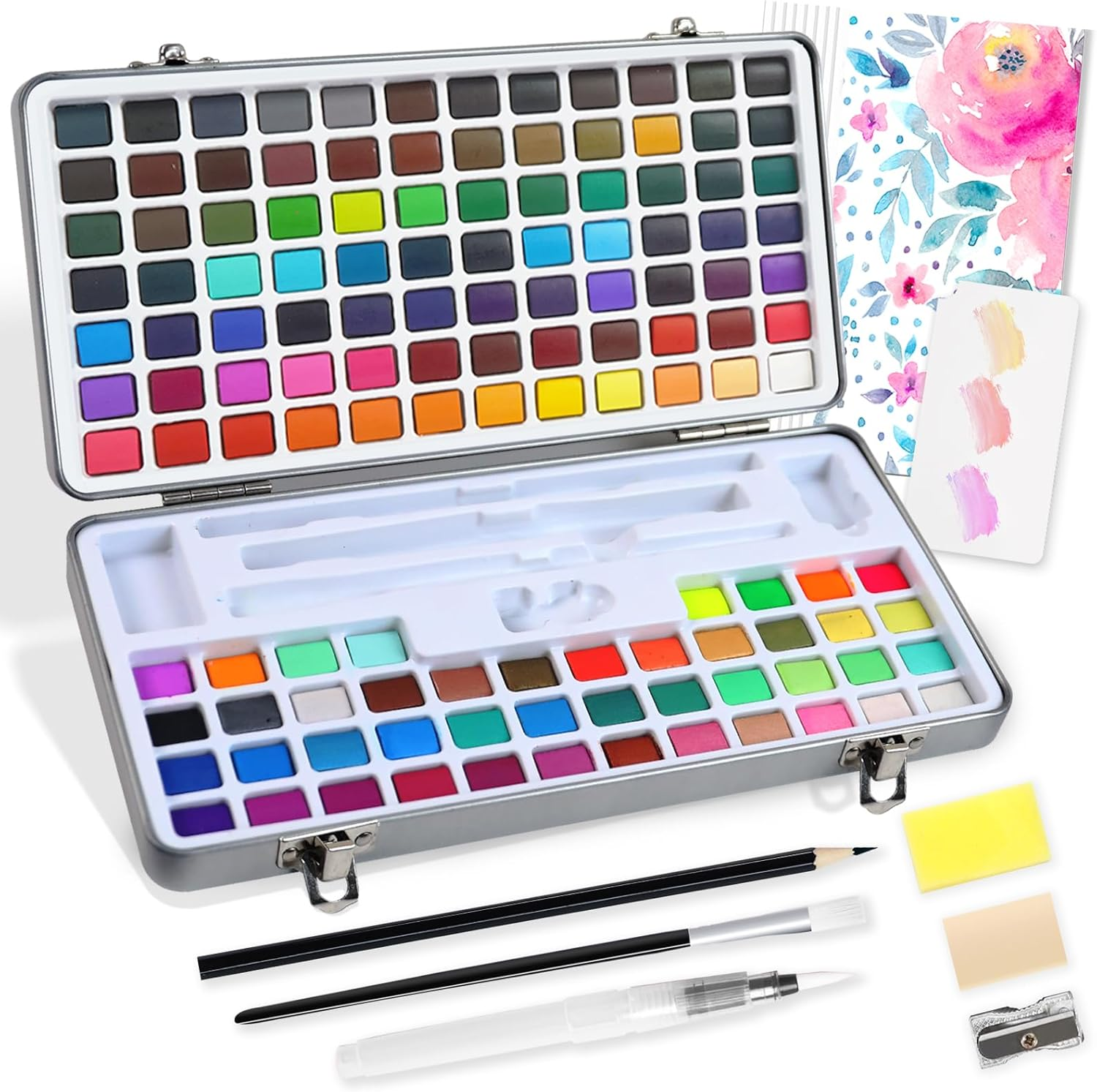 Watercolor Paint Set 128 Colors, Water Colors Paint Adult Set with&nbsp; Brushes - Watercolor Paints, Painting Sets, Art Supplies for Adults, Artists Professionals,Sketch Coloring Drawing Gifts