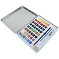 Watercolor Paint Set 48 Color Suit Solid Block Tin Box Painting Tools