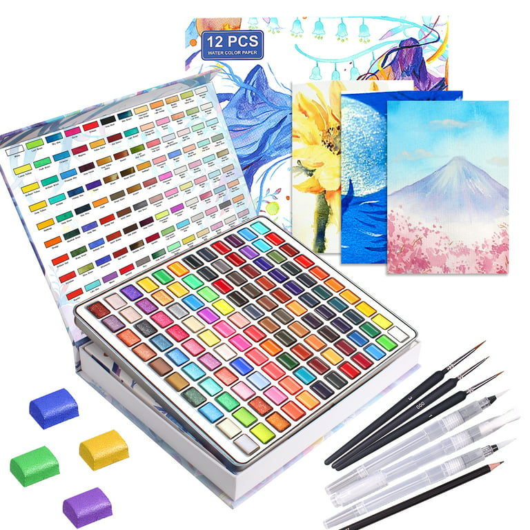 16 Colors Watercolor Paint Set Bulk, 15 Pack, Shuttle Art