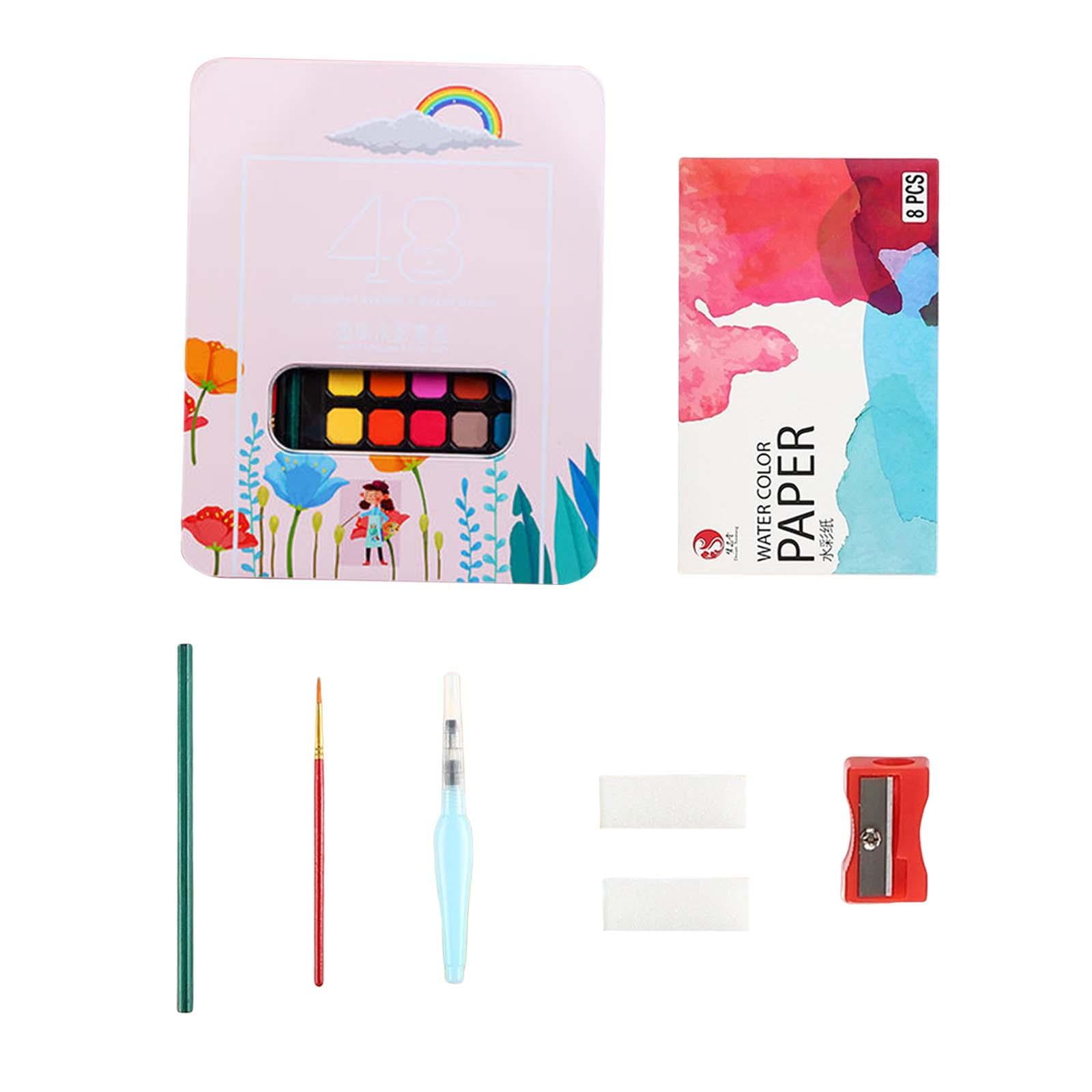 Watercolor Paint Set Pigment Paint Professional Watercolor Paper Art Portable Water Colors for Kids Adults Students Painters Beginners pink