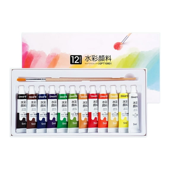 Watercolor Paint Set in Tubes Art Academy Gouache Pigment Kit 5ml 12/18/24/36 Colors for Art Student Painters Beginners