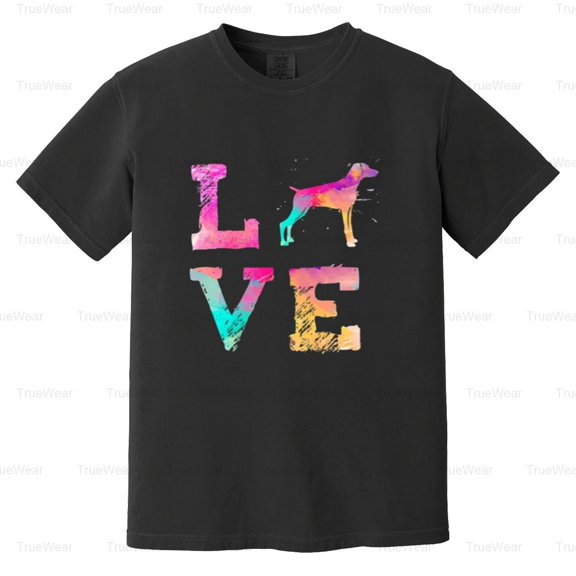 Watercolor Paint, Vizsla Mom, Dog Pocket, Pet Lover, Hungarian, Art, Pup Comfort Color T-Shirt Unisex, up to 4XL