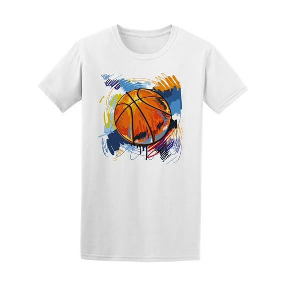 Watercolor Painting Basketball Tee Men's -Image by Shutterstock