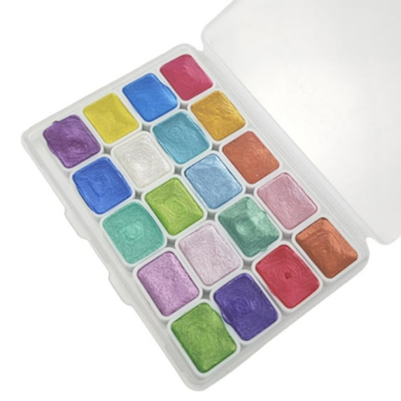 Watercolor Paints 20 Color Shifting Glitter Set in Compact Box High-pigment, Watercolor Palette Portable Art Supply for Kids, Adults, Travel, Gift