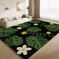 thumbnail image 1 of Watercolor Palm Leaves Living Room Rug, Tropical Green Plants And Flowers Carpet, Non-Shedding Anti Slip Rugs Washable Easy To Maintain For Bedroom Dining Office Children's Room 4 x 6ft, 1 of 6