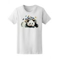 thumbnail image 1 of Watercolor Panda And Butterfly  T-Shirt Women -Image by Shutterstock, Female Large, 1 of 2