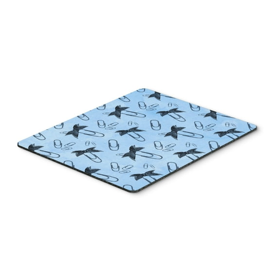 Watercolor Paper Clips Blue Mouse Pad Hot Pad or Trivet