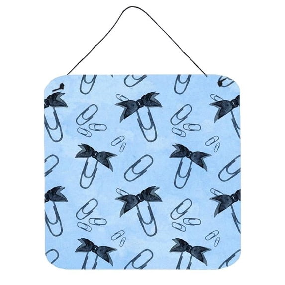Watercolor Paper Clips Blue Wall or Door Hanging Prints, 6 x 6 in.