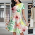 thumbnail image 1 of Watercolor Pastel Floral Art Print Women's Classic Swing Skater Dress Casual Work Party Cocktail Dresses, 1 of 6
